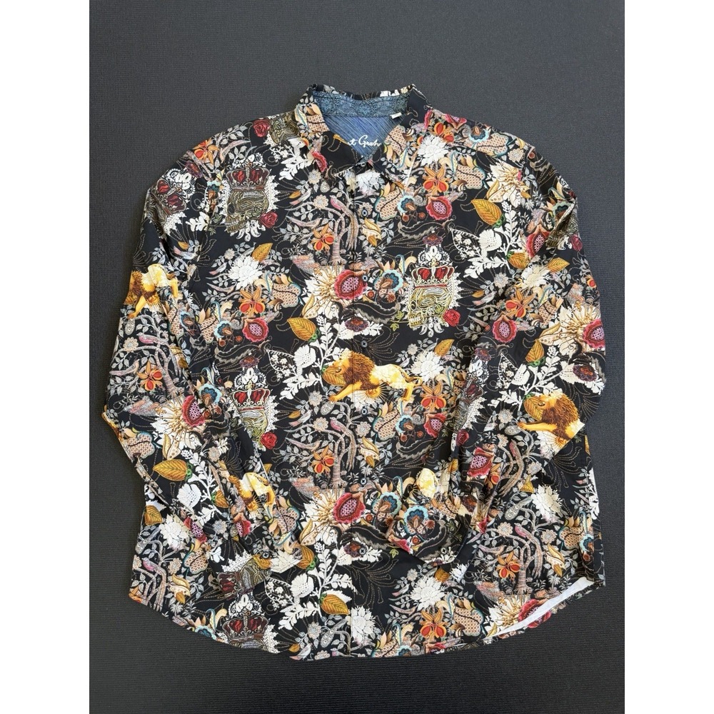 Robert Graham AREZZIO Skull King EXCLUSIVE Embroidered Classic Fit Men's 3XL